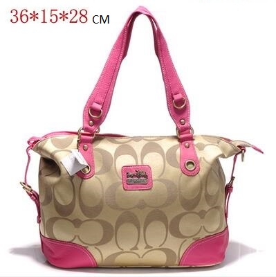 Coach Poppy Logo Style Large Fuchsia Pink Totes EUK | Women